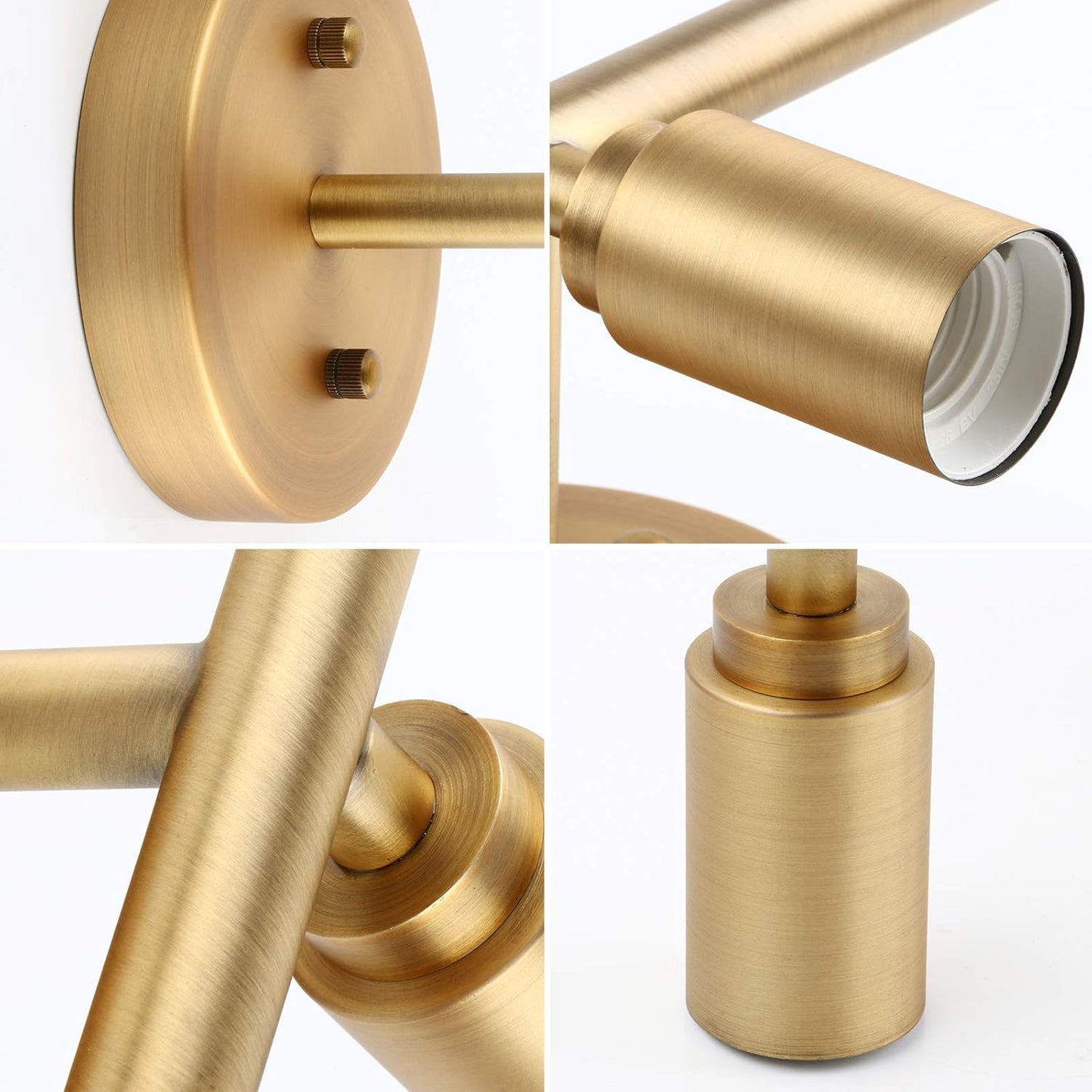 3-Light Gold Bathroom Light Fixtures, Modern Bathroom Vanity Light, Brushed Brass Bathroom Wall Mount Lights, Wall Lamp for Mirror Kitchen Bedroom Living Room Hallway (Antique Bronze)