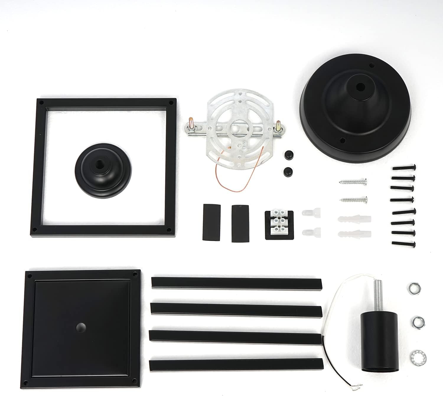 ZOSIMIO Black Industrial Semi-Flush Mount Ceiling Light, Farmhouse Ceiling Light Fixtures for Entryway Porch Hallway Stairway Garage Kitchen Island Dining Room (1 Pack)