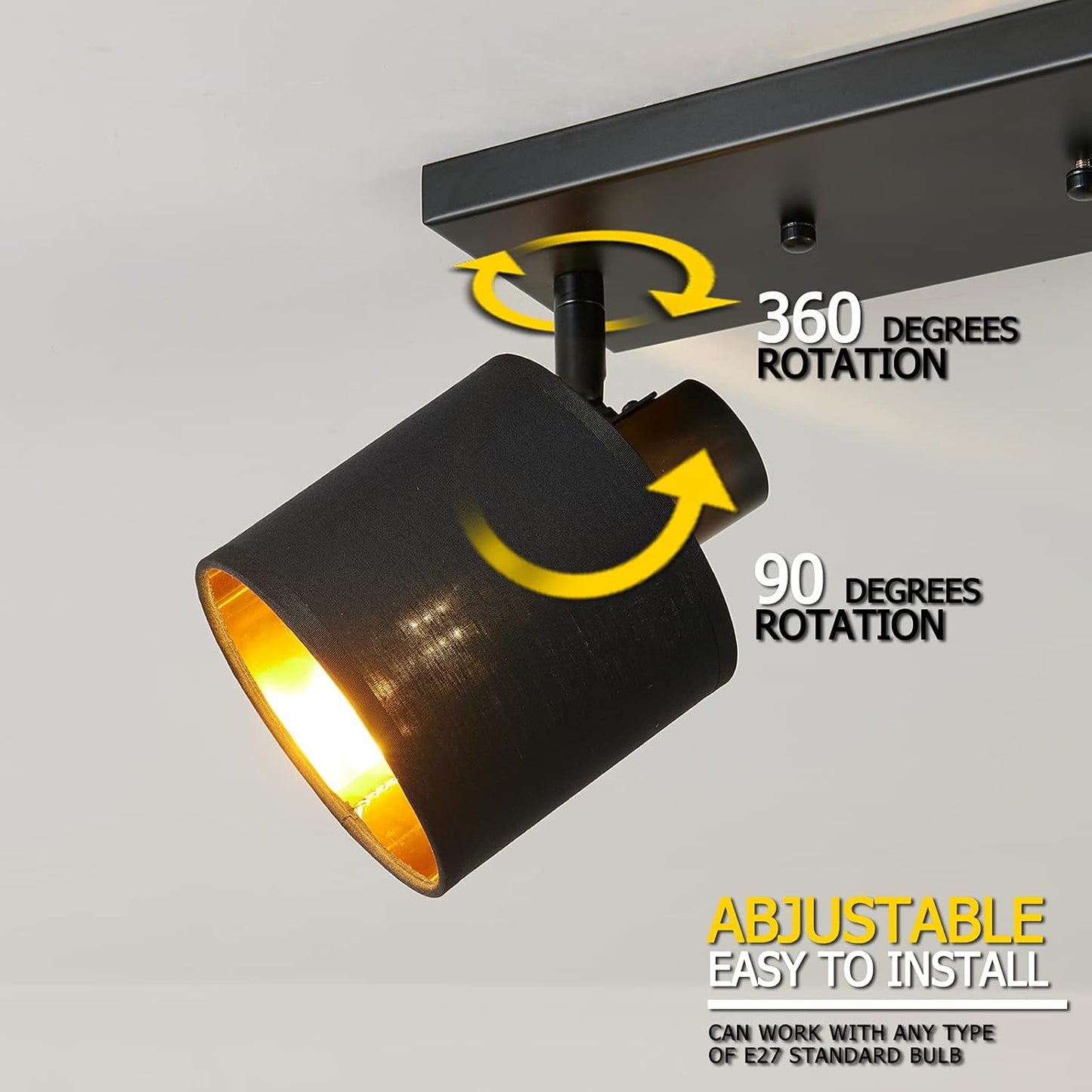 Semi Flush Mount Ceiling Light Black 2-Light Rustic Vintage Ceiling Lights Industrial Farmhouse Ceiling Lamp for Hallway, Entryway, Bedroom, Balcony, Farmhouse, Dining Room