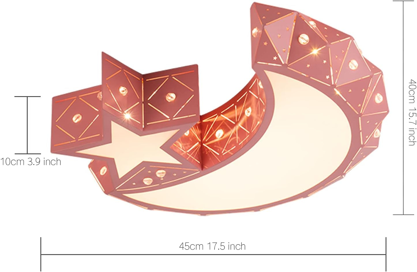 Modern LED Flush Mount Ceiling Light, Moon Star Shape Close to Ceiling Lighting for Kids Living Room Bedroom Study Room 960Lm White (Light Source: White)