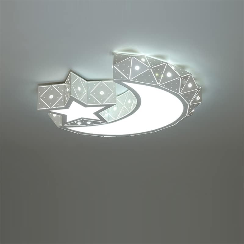 Modern LED Flush Mount Ceiling Light, Moon Star Shape Close to Ceiling Lighting for Kids Living Room Bedroom Study Room 960Lm White (Light Source: White)