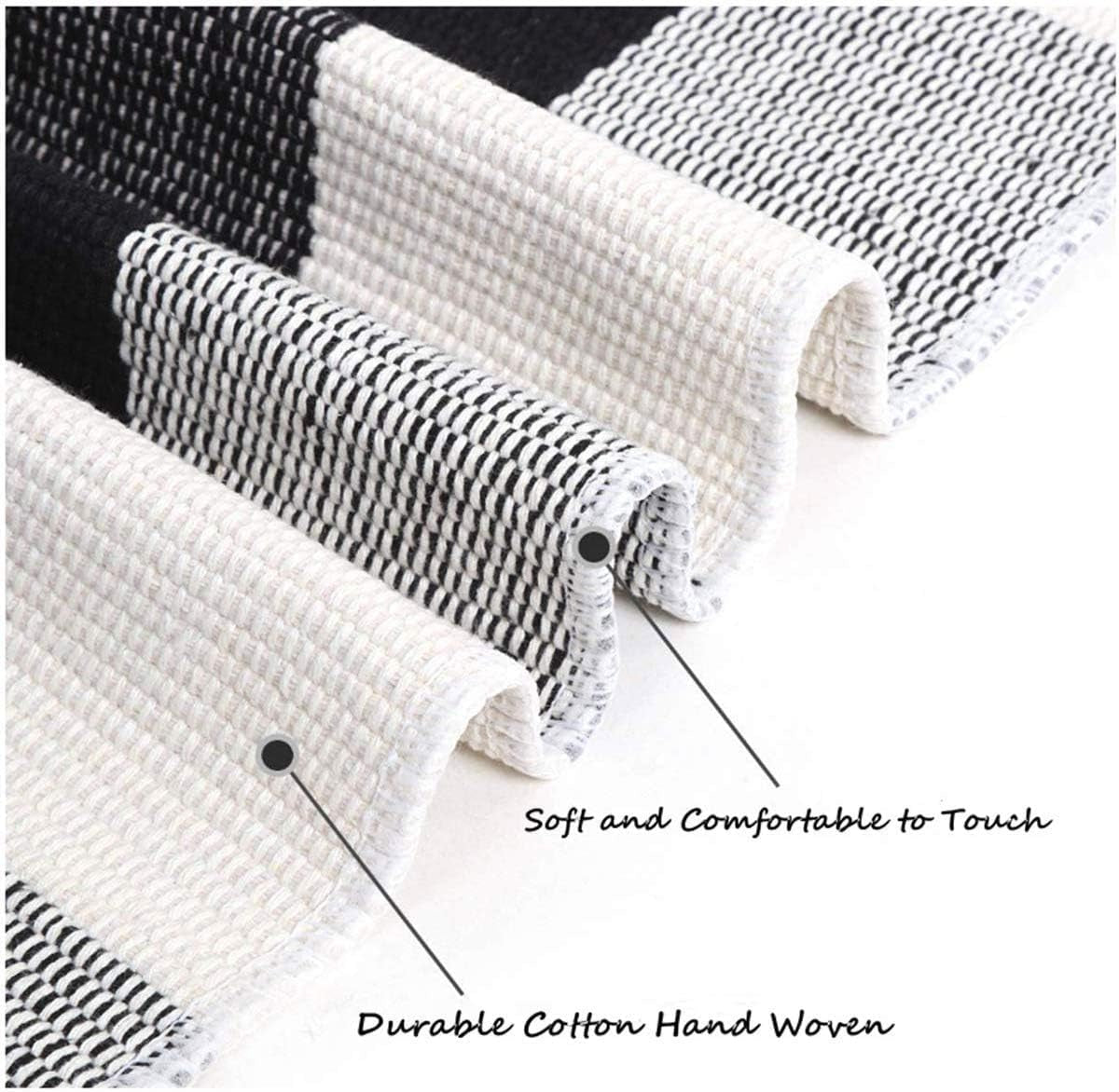 Buffalo Plaid Rug 3X5 Ft Outdoor Large Black and White Checked Rug Cotton Reversible Hand-Woven Indoor Washable Entryway Front Porch Decor Rugs for Layered Welcome Front Door Mats1