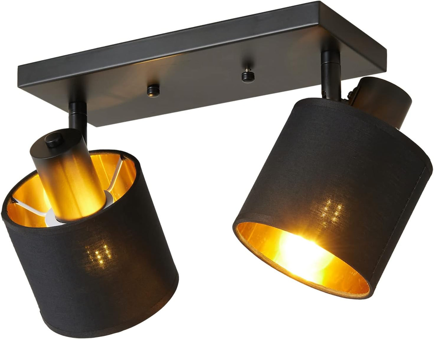 Semi Flush Mount Ceiling Light Black 2-Light Rustic Vintage Ceiling Lights Industrial Farmhouse Ceiling Lamp for Hallway, Entryway, Bedroom, Balcony, Farmhouse, Dining Room