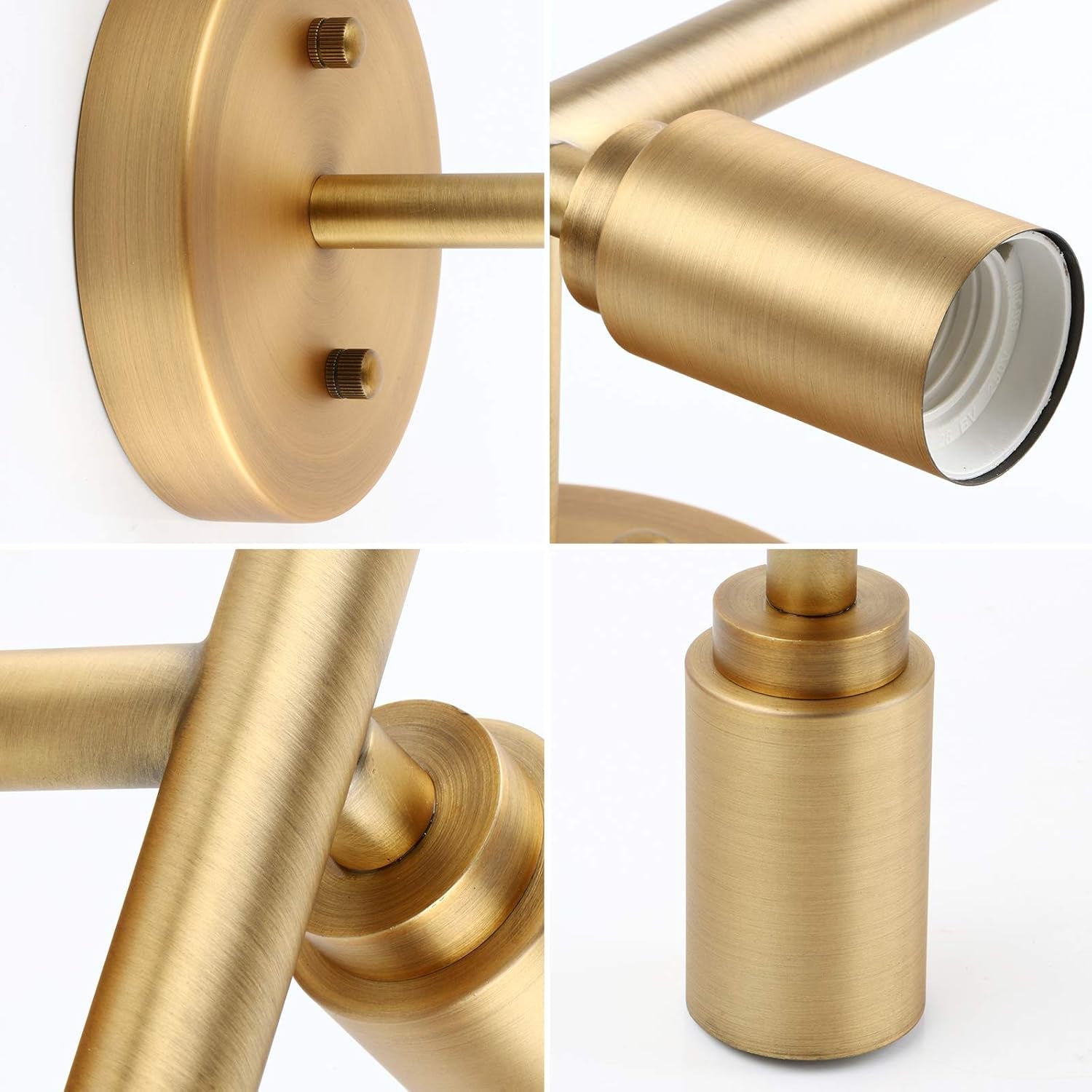 3-Light Gold Bathroom Light Fixtures, Modern Bathroom Vanity Light, Brushed Brass Bathroom Wall Mount Lights, Wall Lamp for Mirror Kitchen Bedroom Living Room Hallway (Antique Bronze)