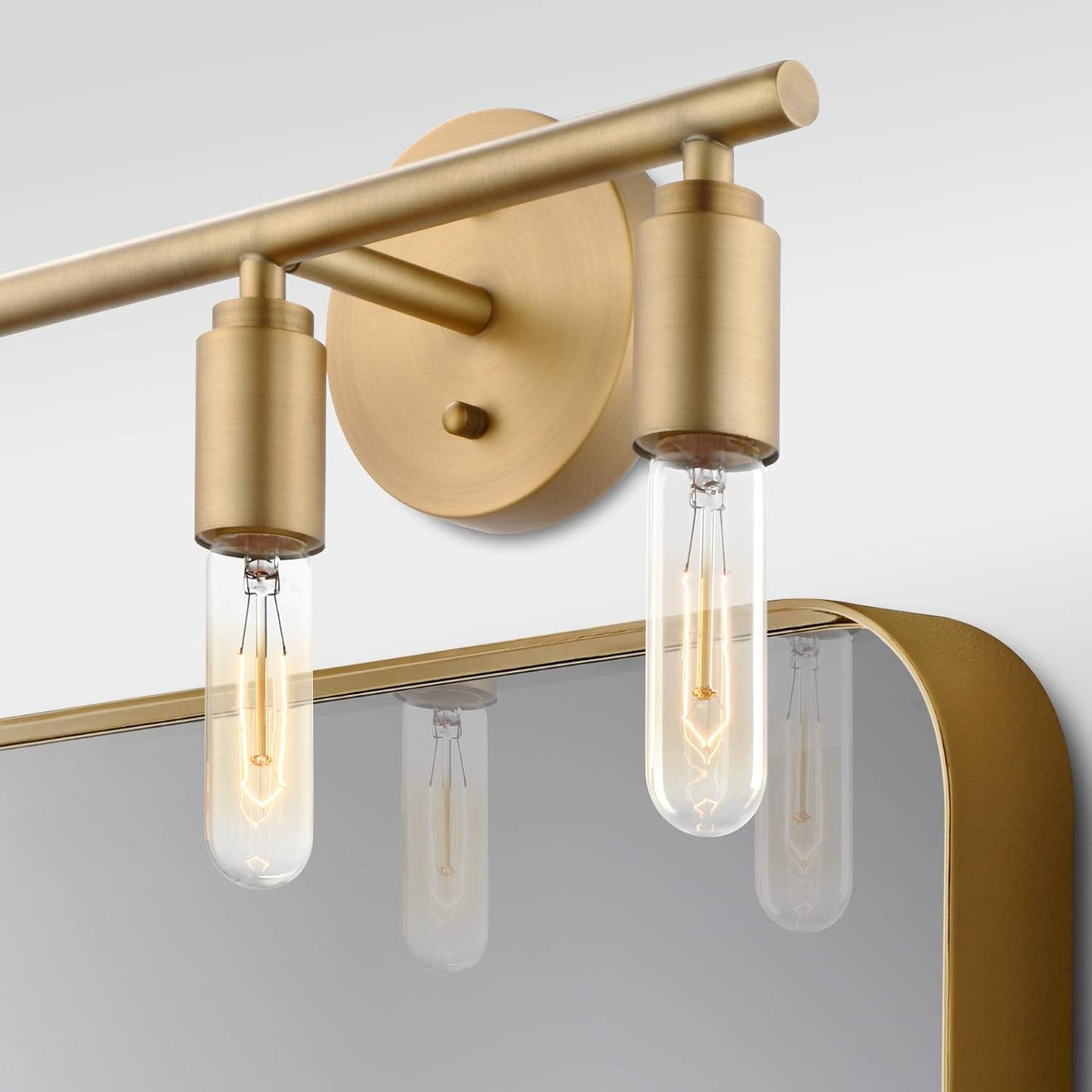 3-Light Gold Bathroom Light Fixtures, Modern Bathroom Vanity Light, Brushed Brass Bathroom Wall Mount Lights, Wall Lamp for Mirror Kitchen Bedroom Living Room Hallway (Antique Bronze)