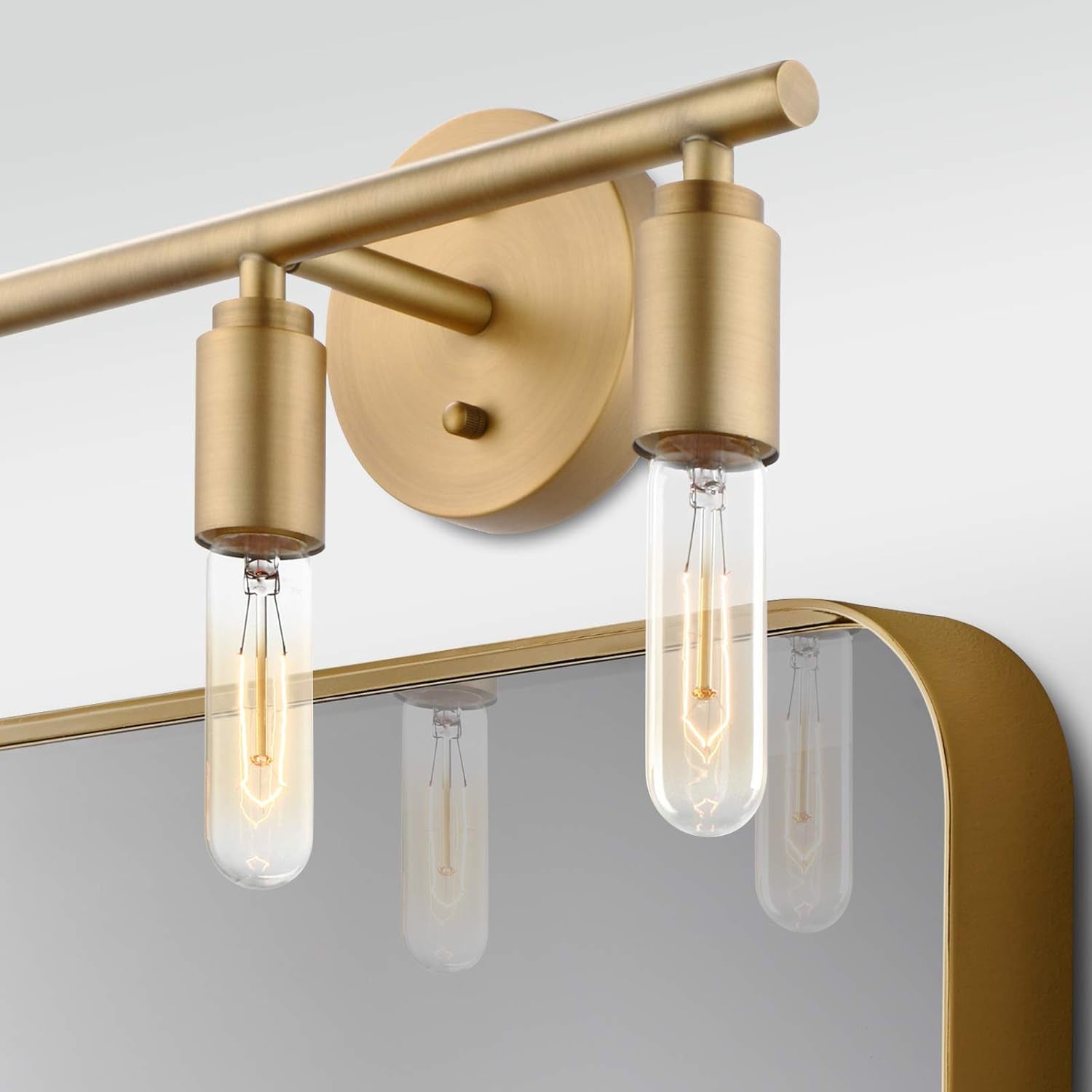 3-Light Gold Bathroom Light Fixtures, Modern Bathroom Vanity Light, Brushed Brass Bathroom Wall Mount Lights, Wall Lamp for Mirror Kitchen Bedroom Living Room Hallway (Antique Bronze)